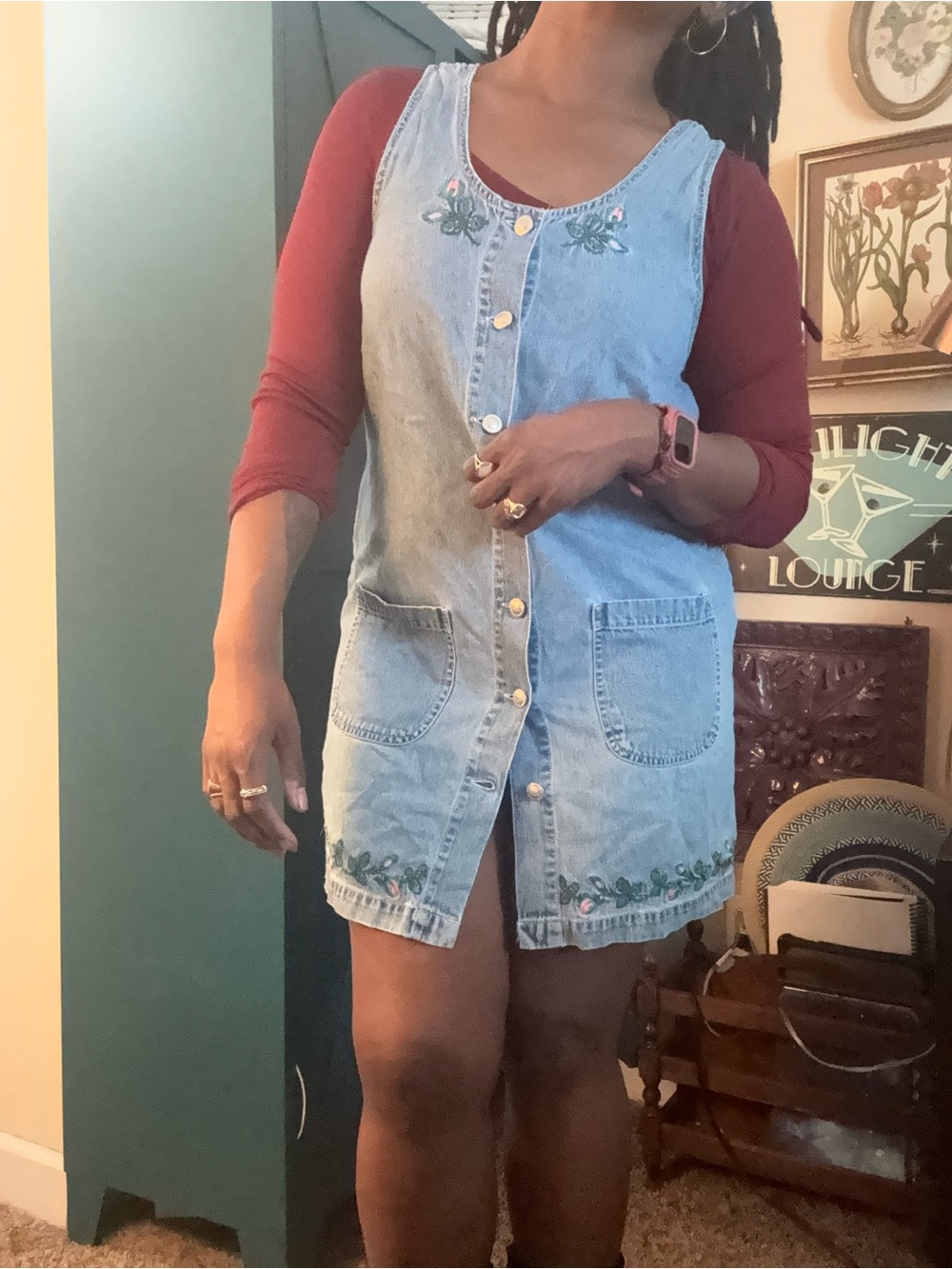 Vintage 90s denim jumper dress